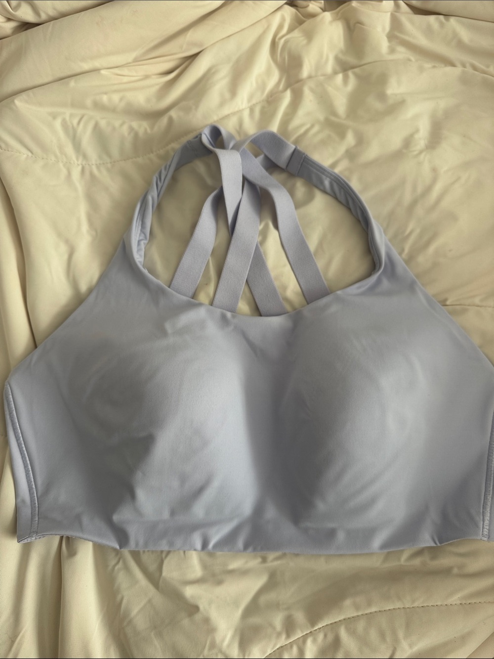 lululemon athletica Light Gray Strappy Sports Bra